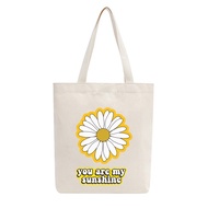 Túi Tote Vải Canvas Mộc GINKO có dây kéo khóa ( túi con ) from basic In Hình Are You My SunShine M64