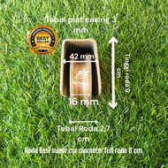 roda pagar 8 cm besi cor super roda tebal full plating anti karat