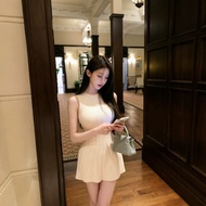 Ruyu Knitted Sleeveless Dress - Pink Slim Fit