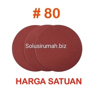 Amplas bulat grit 80 velcro tempel gerinda 4inch no.80 kertas gosok