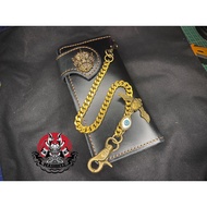 Marbell Genuine Leather Bag With Brass Chain Hanuman Coin Decoration Set And Skull Pendant