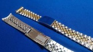 【蠔錶配件】RLX 勞款 16233 16013 五珠中金款代用鋼錶帶20mm/金三珠傳統空心/內面無電鍍