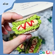 Tacos hotdog wool keychain