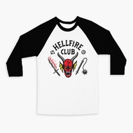 Hellfire Club Stranger Things Raglan 3/4 Sleeve T-Shirt