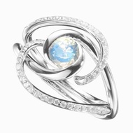 月光石白鑽二合一戒指套裝 極簡主義14k雙戒指 結婚求婚戒指組合