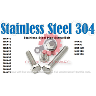 SUS 304 - M6 Hex Bolt Hex Screw DIN933 Hexagon Head Screw Outer Hex Stainless Steel A2