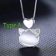 Kids Hello Kitty Necklace 925 Sliver Birthday Present Rantai Hello Kitty