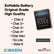 100% Original Exmobile Ex Mobile Bateri Chat 2 Plus chat 2+ Chat 3+ Ex Lite Volte 6 Max Chat 4+ Repl