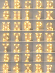 1入組21.8公分英文字母和數字led燈,diy裝飾夜燈,適用於節日、驚喜、派對、婚禮、生日、臥室裝飾