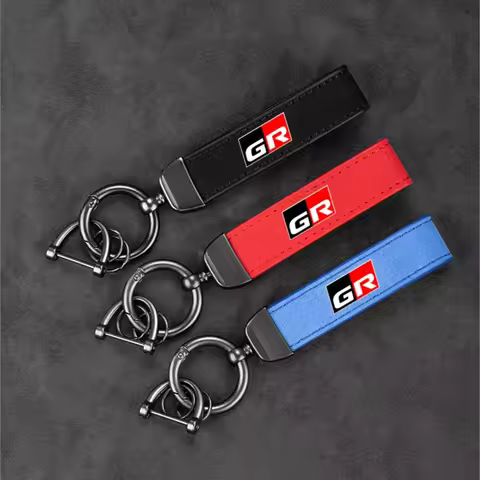 GR Sport Car Keychain Leather Key Chain Key Ring for Toyota GR GAZOO RACING Toyota Yaris Hilux Corol