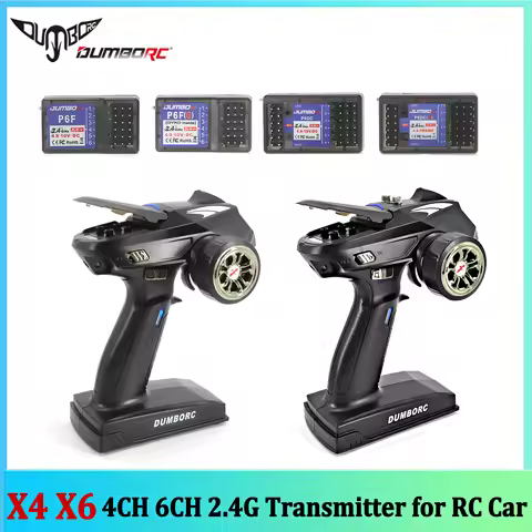 DUMBORC X4 X6 4CH 6CH 2.4G Transmitter with P6F P6FG P6DC P6DCG Gyro Receiver Remote Control 12LED L