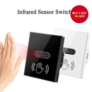 Smart ir infrared sensor wall switch - no touch glass panel auto on/off power switch