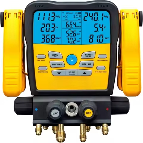 Bedroom SM482V 4-Port Digital Refrigerant Manifold HVAC AC Vacuum Gauge SMAN Gauge Room Furniture 5 