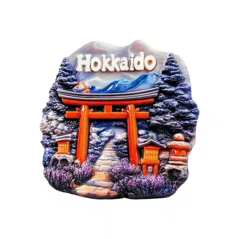Japan's Hokkaido Tourist Souvenir Creative Landmark Torii Sapporo TV Tower Snow Scene Decoration Mag
