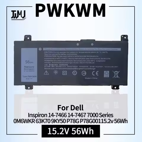 PWKWM Laptop Battery Replace for Dell Inspiron 14-7466 14-7467 7000 Series 0M6WKR 63K70 9KY50 P78G P