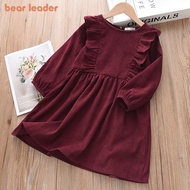 Bear Leader New Autumn Princess Casual Girls Dresses Fashion Long Sleeve Clothes Solid Color Dresses