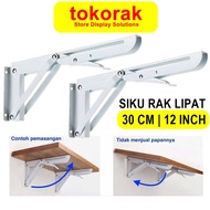 SIKU WALL SHELF ELbow FOLDABLE TABLE SUPPORT 30CM FOLDING BRACKET WALL SHELF 30CM 12"