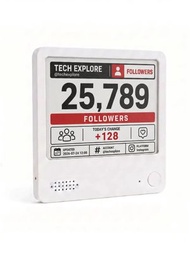 包送貨 -4吋 E-Ink 電子墨水顯示屏｜IG粉絲數即時監測 無線使用一週｜磁吸雪櫃貼桌面座枱兩用｜Instagram博主必備禮物