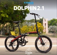 TRINX จักรยานพับได้ รุ่น Dolphin 2.1 เฟรมอลูมิเนียม Shimano 7 speed ล้อ 20 นิ้ว ดิสน้ำมัน