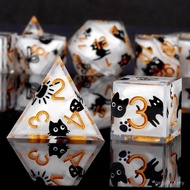 Haxtec DND Dice Set Sharp Edge Resin Dice Set with Dice Case, D and D Dice, Polyhedral D&D Dice Set 