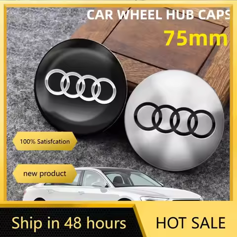 4Pcs 75mm Car Wheel Hub Caps Emblem Badge Stickers Wheel Center Cover Sticker For Audi S RS A3 A4 B8
