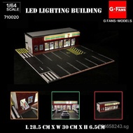 G-FANS Diorama 1:64 Car Garage Model LED Lighting City Street View Building Backdrop Display Scene M
