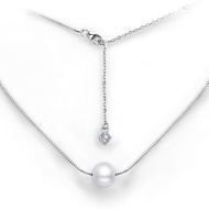 莫桑鑽珍珠項鍊 10mm珍珠和3mm白色VVS1莫桑石項鍊 节日礼物