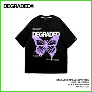 ¤ Degraded DEGRADED Basic Color T-Shirt "Spray Painted Butterfly" STREET WEAR OVERSIZE TEE GRAPHI
