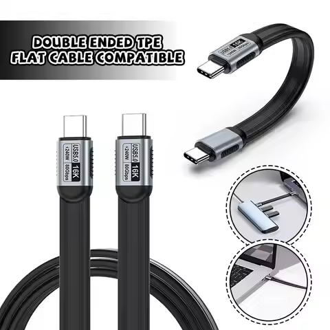 240W Fast Charging Cable Data Cord 3 4 5 USB 5.0 USB C to C Data Transfer Cable for Desk USB Type-C 