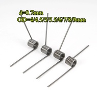SUS304 d0.7mm OD4/4.5/5/5.5/6/7/8/9mm V-shaped spiral torsion spring angle 60/90/120/180 degrees(HJX