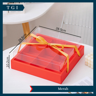 [5 PCS] KOTAK MIKA TRANSPARAN PITA KOTAK KUE SEKAT HAMPERS HADIAH PACKAGING CUPCAKE PUDDING BOX