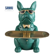 Home Decoration, Bulldog Sculpture, Decoration with Storage Function, Suitable for Living Room and Bedroom