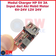modul charger hp handphone usb 5v 3a 6v 12v 24v aki motor mobil hw-384