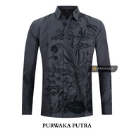 BATIK ARKANZA Motif PURWAKA PUTRA Hem Atasan Kemeja Baju Batik Pria Cowok Laki Laki Slimfit Full Lap