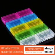 Alwaysonline 5 Colors Multifunctional Transparent Plastic Holder Storage Box For 18650 18350 Battery 10 Pcs