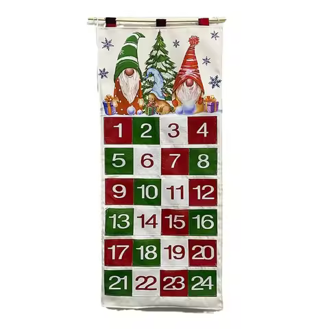 Fillable Advent Calendar Christmas Advent Calendar with 24 Pockets Fabric Empty Advent Calendar Hang