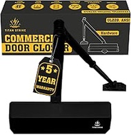 TITAN STRIKE Heavy Duty Automatic Door Closer with Regular Arm, Commercial Indoor/Outdoor Adjustable