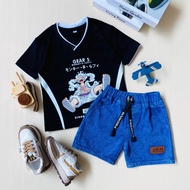ESTISHOP X DINODAY Boys' Clothing Set Football T-Shirt Jeans 1-9 Years