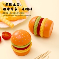 Creative Burger Toothpick Box Cute Fun Cartoon with Lid Anti-dust Storage Dental Floss Box Gift Hous