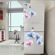 Refrigerator Stickers Renovation Stickers Double Door 3D Personalized Creative Flower Pastoral Simple Refrigerator Self-Adhesive Wall Stickers