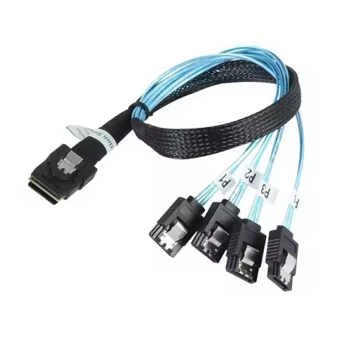 SAS SATA Cable Mini-SAS SFF-8087 To 4 SATA Cable Mini SAS 4i SFF8087 36P To 4 SATA 7P Cable 12Gbps 5