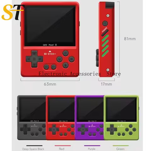 Gkd Pixel 2 Retro Handheld Game Console Portable Mini Game Player 2.4 Inch IPS 640x480px Screen RK33