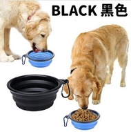 黑色 寵物矽膠折疊碗 外出旅行便攜式狗狗食盆 貓碗 可折疊狗碗 隨行杯  [平行進口]