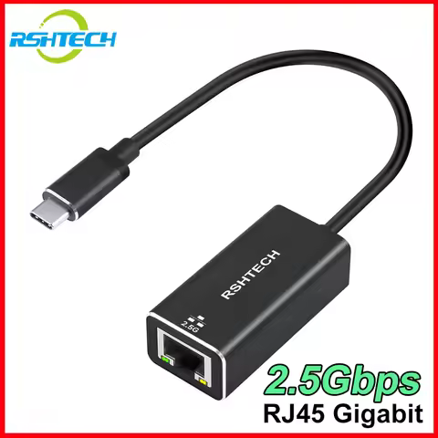 RSHTECH USB C to 2.5G Ethernet Adapter Aluminum Thunderbolt 3 Type C Network Converter Portable USB 
