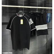 Men's T-shirt summer set BH74 made of crocodile cotton with 3 basic stripes