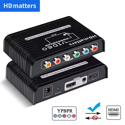 5 RCA Ypbpr component to HDMI-compatible converter component video to hdmi-compable video audio conv