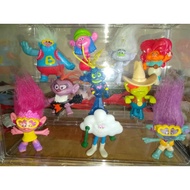 Trolls Characters Set, 10 pieces, Preloved Hard Toys