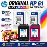 Original HP 61 Ink Cartridge Black / Tri-Color | HP61 Genuine Printer Cartridge | Ink Printer Murah 