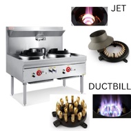 [FNBSTORES] 2 BURNER KWALI COMPACT WOK RANGE, JET or DUCTBILL BURNER - ACW2B.NO05