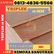 Triplek 18 mm cor MC Uk 122 x 244 (Harga Grosir &amp; Free Ongkir)